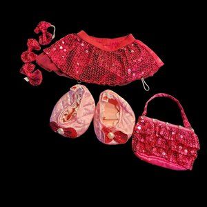 BAB Build A Bear Sequin Skirt Purse Shoes